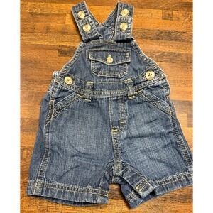 Baby boys 0-3 months denim overall shorts.  Suspender type straps.  Summer baby